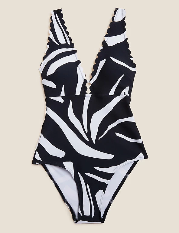 New ✔️ M&S Collection 🩱 Swimsuits Animal Print Padded Scallop Plunge 🩱 Swimsuit 🎁 2 New ✔️ M&S Collection 🩱 Swimsuits Animal Print Padded Scallop Plunge 🩱 Swimsuit 🎁 - Image 2