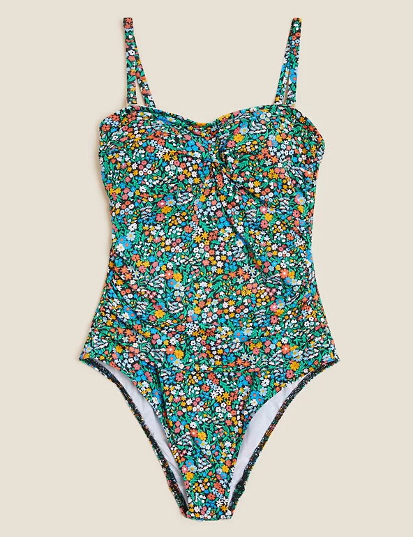 Discount 🎉 M&S Collection 🩱 Swimsuits Tummy Control Floral Bandeau 🩱 Swimsuit 🌟 2 Discount 🎉 M&S Collection 🩱 Swimsuits Tummy Control Floral Bandeau 🩱 Swimsuit 🌟 - Image 2
