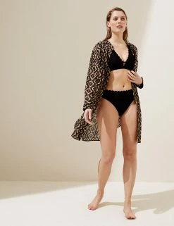 Brand new 🎉 M&S Collection 👚 Shirts & Blouses Pure Cotton Printed Beach Cover Up 👚 Shirt ✔️ -New In Womens Sales 2022 SD 01 T52 7950 Y4 X EC 1