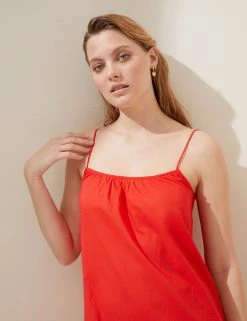 Discount 🧨 M&S Collection 👗 Dresses Pure Cotton Midi Slip 👗 Dress 😀 -New In Womens Sales 2022 SD 01 T52 7986 B0 X EC 1