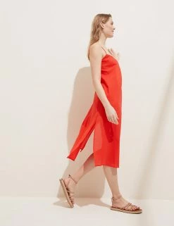 Discount 🧨 M&S Collection 👗 Dresses Pure Cotton Midi Slip 👗 Dress 😀 -New In Womens Sales 2022 SD 01 T52 7986 B0 X EC 3