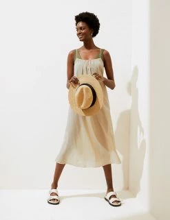 Discount 🧨 M&S Collection 👗 Dresses Pure Cotton Midi Slip 👗 Dress 😀