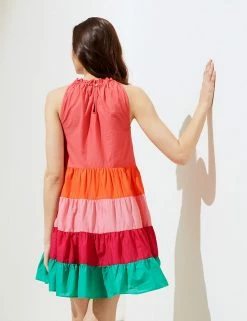 Coupon ⭐ M&S Collection 👗 Dresses Pure Cotton Colour Block Mini Beach 👗 Dress 🎉 -New In Womens Sales 2022 SD 01 T52 8263 J4 X EC 3