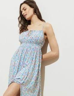 Wholesale 😀 M&S Collection 👗 Dresses Floral Tie Front Midi Tiered Beach 👗 Dress ❤️ -New In Womens Sales 2022 SD 01 T52 8278 ZZ X EC 4