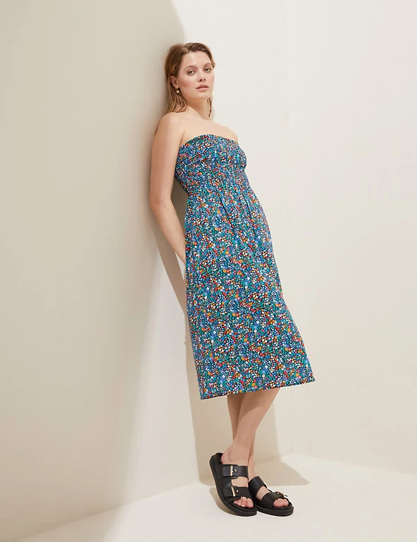 Flash Sale π― M&S Collection π Dresses Pure Cotton Ditsy Floral Shirred Midi π Dress π― 3 Flash Sale π― M&S Collection π Dresses Pure Cotton Ditsy Floral Shirred Midi π Dress π― - Image 3