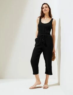 Outlet 🔔 M&S Collection 👗 Dresses Pure Cotton Drawstring Sleeveless Jumpsuit 🤩 -New In Womens Sales 2022 SD 01 T52 8293 Y0 X EC 1