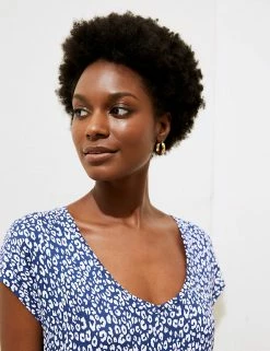 Flash Sale 🛒 M&S Collection 👗 Dresses Animal Print V-Neck Midi Swing Beach 👗 Dress 👏 -New In Womens Sales 2022 SD 01 T52 8643 XL X EC 2