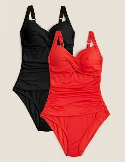 Promo 👍 M&S Collection 2 Pack Tummy Control Plunge 🩱 Swimsuits 🛒
