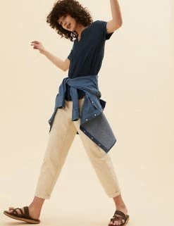 Cheapest ❤️ Per Una Women Pure Cotton V-Neck Lace Insert T-Shirt ⭐ -New In Womens Sales 2022 SD 01 T53 1249U F0 X EC 0