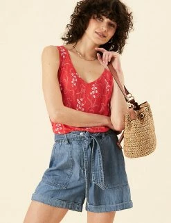 New ✨ Per Una Vests Linen Blend Printed Scoop Neck Vest Top 🛒 -New In Womens Sales 2022 SD 01 T53 1252U B4 X EC 0