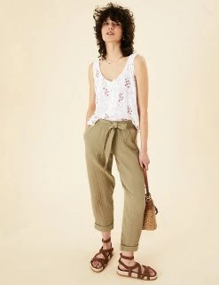 New ✨ Per Una Vests Linen Blend Printed Scoop Neck Vest Top 🛒 -New In Womens Sales 2022 SD 01 T53 1252U Y8 X EC 1