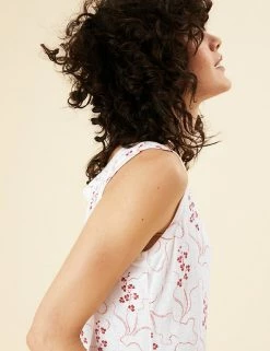 New ✨ Per Una Vests Linen Blend Printed Scoop Neck Vest Top 🛒 -New In Womens Sales 2022 SD 01 T53 1252U Y8 X EC 3