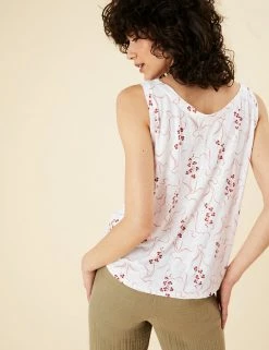 New ✨ Per Una Vests Linen Blend Printed Scoop Neck Vest Top 🛒 -New In Womens Sales 2022 SD 01 T53 1252U Y8 X EC 4