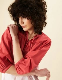 Hot Sale 🌟 Per Una 👕 Shirts & Blouses Pure Cotton Printed Half Sleeve Blouse ⌛ -New In Womens Sales 2022 SD 01 T53 2368U B4 X EC 2