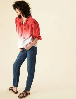 Hot Sale 🌟 Per Una 👕 Shirts & Blouses Pure Cotton Printed Half Sleeve Blouse ⌛ -New In Womens Sales 2022 SD 01 T53 2368U B4 X EC 3