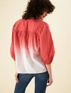 Hot Sale 🌟 Per Una 👕 Shirts & Blouses Pure Cotton Printed Half Sleeve Blouse ⌛ -New In Womens Sales 2022 SD 01 T53 2368U B4 X EC 4