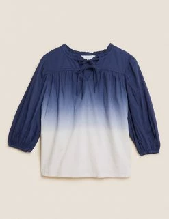 Hot Sale 🌟 Per Una 👕 Shirts & Blouses Pure Cotton Printed Half Sleeve Blouse ⌛ -New In Womens Sales 2022 SD 01 T53 2368U F4 X EC 90