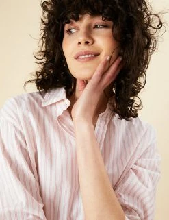 Flash Sale 👍 Per Una 👚 Shirts & Blouses Pure Cotton Striped Long Sleeve 👚 Shirt 👍