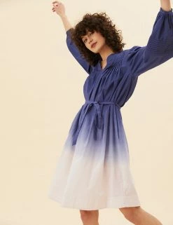 Best reviews of ❤️ Per Una 👗 Dresses Pure Cotton Tie Dye Tie Waist Smock 👗 Dress 😀