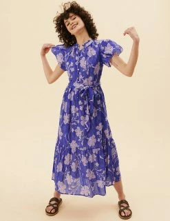 Top 10 😉 Per Una 👗 Dresses Pure Cotton Floral Midaxi 👕 Shirt 👗 Dress 🎁 -New In Womens Sales 2022 SD 01 T53 3474U D4 X EC 1