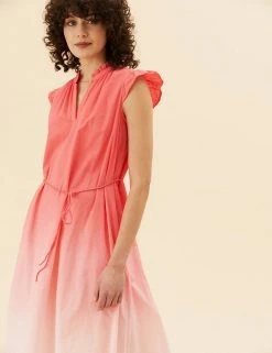 Hot Sale 🔥 Per Una 👗 Dresses Pure Cotton Printed Midi Tiered 👗 Dress 👏 -New In Womens Sales 2022 SD 01 T53 3475U B4 X EC 2