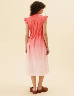 Hot Sale 🔥 Per Una 👗 Dresses Pure Cotton Printed Midi Tiered 👗 Dress 👏 -New In Womens Sales 2022 SD 01 T53 3475U B4 X EC 3