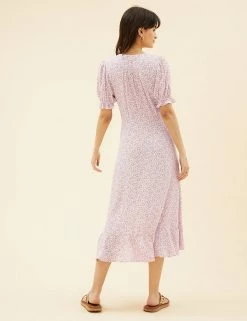 Best deal 💯 Per Una 👗 Dresses Ditsy Floral V-Neck Midi Wrap 👗 Dress 🔥 -New In Womens Sales 2022 SD 01 T53 3520U A4 X EC 3