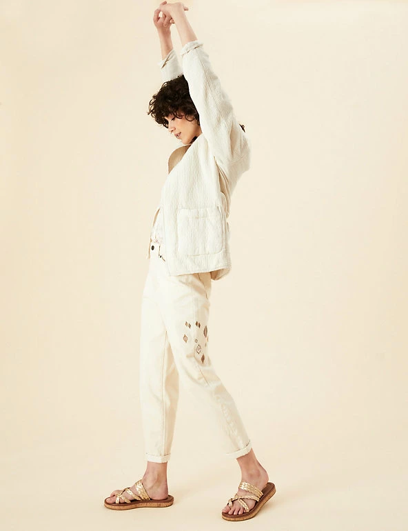 Brand new ⌛ Per Una 🧥 Coats & Jackets Cotton Rich Textured Belted Jacket 🤩 3 Brand new ⌛ Per Una 🧥 Coats & Jackets Cotton Rich Textured Belted Jacket 🤩 - Image 3