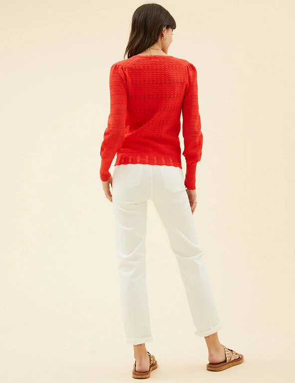 Best Pirce 🌟 Per Una Jumpers Pointelle V-Neck Blouson Sleeve Knitted Top 🎉 11 Best Pirce 🌟 Per Una Jumpers Pointelle V-Neck Blouson Sleeve Knitted Top 🎉 - Image 11