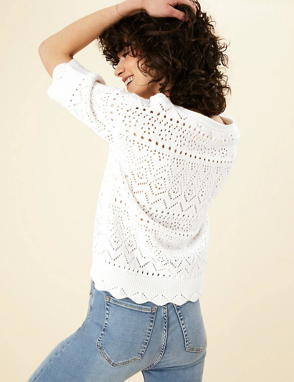 Best Pirce โ Per Una Jumpers Pure Cotton Broderie Knitted Top ๐งจ 6 Best Pirce โ Per Una Jumpers Pure Cotton Broderie Knitted Top ๐งจ - Image 6