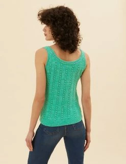 Cheapest 🌟 Per Una Vests Cotton Rich Textured Knitted Vest 😍 -New In Womens Sales 2022 SD 01 T53 5172U J4 X EC 3