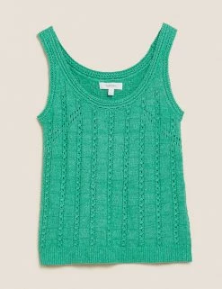 Cheapest 🌟 Per Una Vests Cotton Rich Textured Knitted Vest 😍 -New In Womens Sales 2022 SD 01 T53 5172U J4 X EC 90
