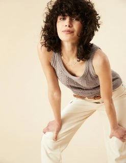 Cheapest 🌟 Per Una Vests Cotton Rich Textured Knitted Vest 😍