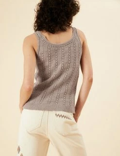 Cheapest 🌟 Per Una Vests Cotton Rich Textured Knitted Vest 😍 -New In Womens Sales 2022 SD 01 T53 5172U K0 X EC 4