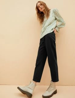 Best deal 🎁 Per Una Pure Cotton Pleat Front Tapered Trousers ⭐