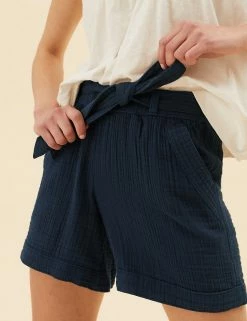 Coupon ❤️ Per Una Pure Cotton High Waisted Belted Shorts 🌟 -New In Womens Sales 2022 SD 01 T53 7338U F0 X EC 3