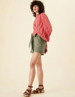 Coupon ❤️ Per Una Pure Cotton High Waisted Belted Shorts 🌟 -New In Womens Sales 2022 SD 01 T53 7338U XJ X EC 0