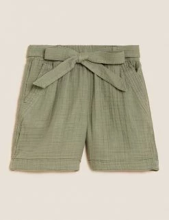 Coupon ❤️ Per Una Pure Cotton High Waisted Belted Shorts 🌟 -New In Womens Sales 2022 SD 01 T53 7338U XJ X EC 90