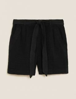 Coupon ❤️ Per Una Pure Cotton High Waisted Belted Shorts 🌟 -New In Womens Sales 2022 SD 01 T53 7338U Y0 X EC 90