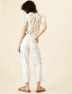 Promo 😀 Per Una High Waisted Embroidered Ankle Grazer 👖 Jeans 💯 -New In Womens Sales 2022 SD 01 T53 7348U NZ X EC 5