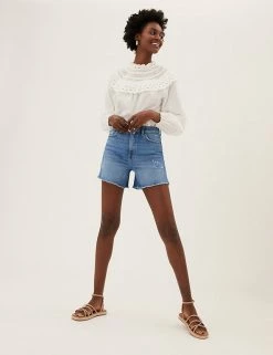 Coupon ๐งจ M&S Collection Denim Mom High Waisted Shorts ๐งจ