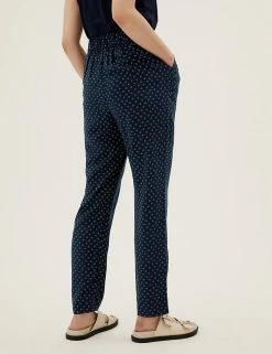 Cheap 👏 M&S Collection Printed Tapered Ankle Grazer Trousers 🤩 -New In Womens Sales 2022 SD 01 T57 5741 F4 X EC 2