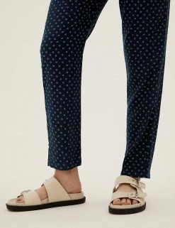 Cheap 👏 M&S Collection Printed Tapered Ankle Grazer Trousers 🤩 -New In Womens Sales 2022 SD 01 T57 5741 F4 X EC 3