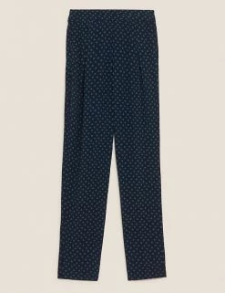 Cheap 👏 M&S Collection Printed Tapered Ankle Grazer Trousers 🤩 -New In Womens Sales 2022 SD 01 T57 5741 F4 X EC 90