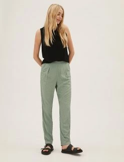 Cheap 👏 M&S Collection Printed Tapered Ankle Grazer Trousers 🤩