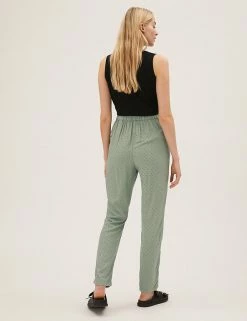 Cheap 👏 M&S Collection Printed Tapered Ankle Grazer Trousers 🤩 -New In Womens Sales 2022 SD 01 T57 5741 KA X EC 4