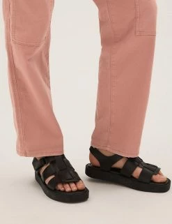 Cheap ⌛ M&S Collection Cotton Rich Relaxed Straight Trousers ⭐ -New In Womens Sales 2022 SD 01 T57 6004 CG X EC 3