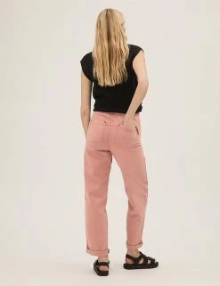Cheap ⌛ M&S Collection Cotton Rich Relaxed Straight Trousers ⭐ -New In Womens Sales 2022 SD 01 T57 6004 CG X EC 4