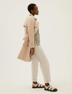 Cheap ⌛ M&S Collection Cotton Rich Relaxed Straight Trousers ⭐ -New In Womens Sales 2022 SD 01 T57 6004 EK X EC 0