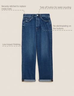 Top 10 😉 M&S Collection Boyfriend 👖 Jeans With Recycled Cotton 🎉 -New In Womens Sales 2022 SD 01 T57 6238 QP X EC 90